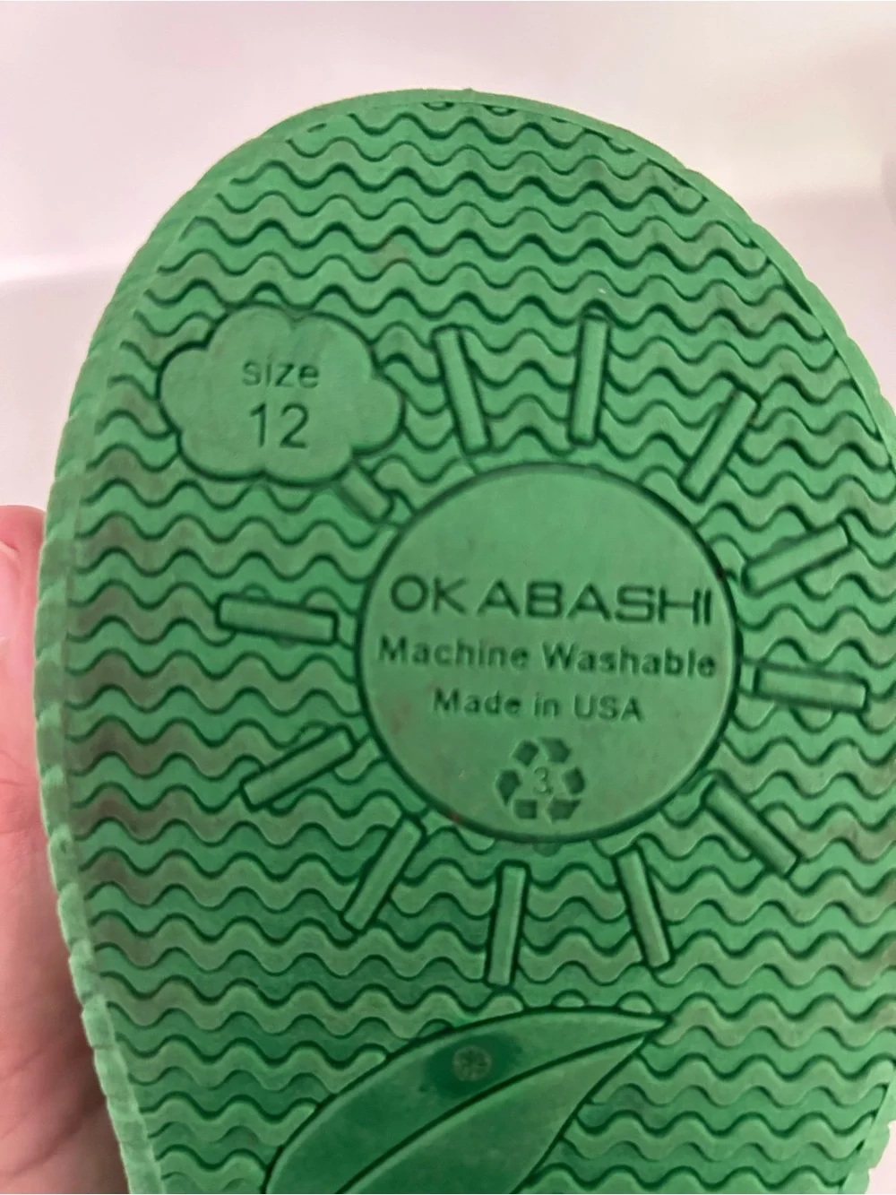 Okabashi Kendall Green Waterproof Rain Boots, Easy-Grab Handles size 12 toddler